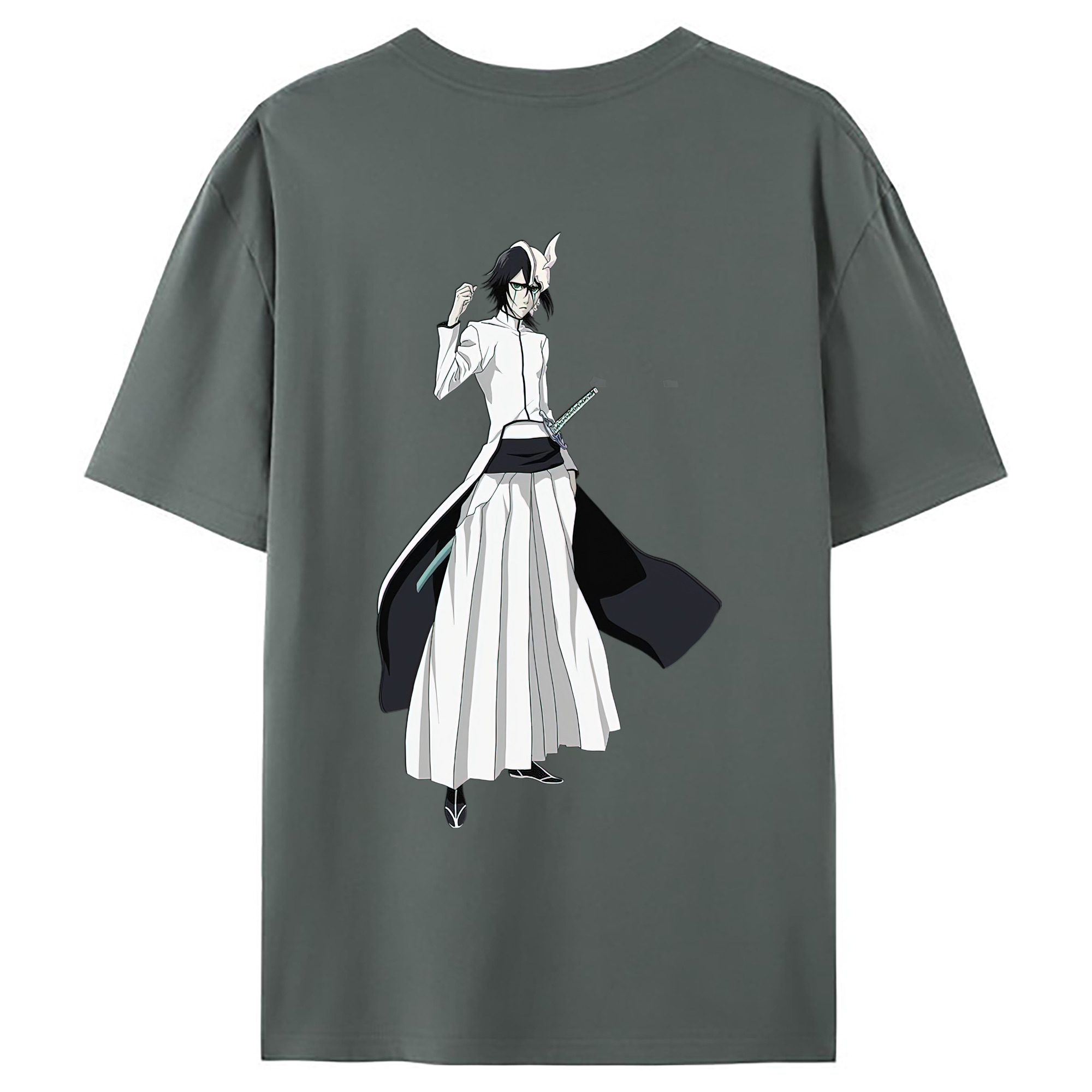 （画像用） ブリーチ ウルキオラ·シファー BLEACH Ulquiorra cifer 綿100％ メンズ半袖Tシャツ（バックプリント） 通気性